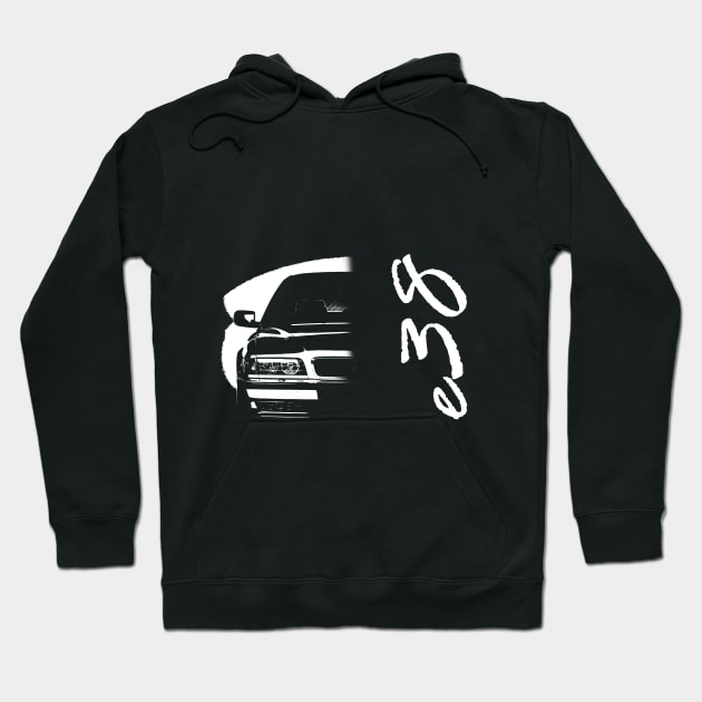 E38 simple white design Hoodie by WOS